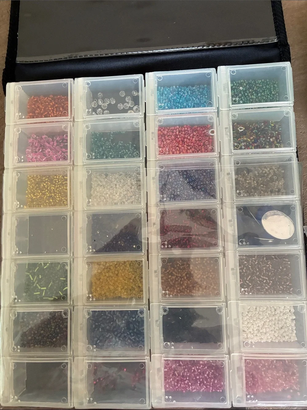 Bead & Jewelry Organizer Set in Teal & Clear - Multi-Compartment Storage Full